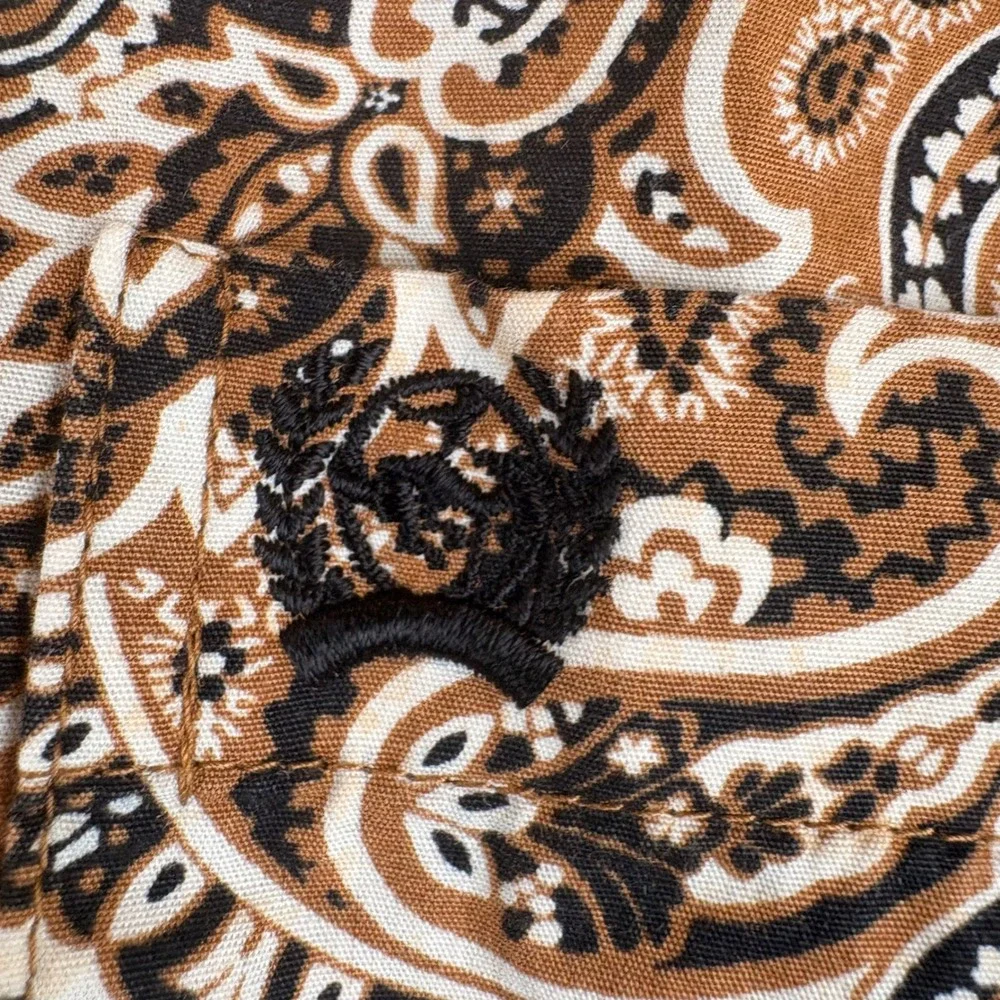 Cinch Paisley Button Down Shirt Mens XS Brown Long Sleeve EUC Western Cowboy